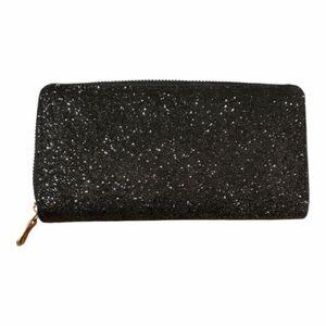 Elegant Black Glitter Clutch